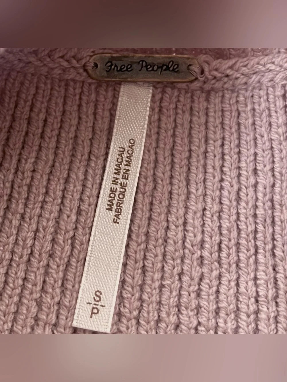 New NWT Women’s Free People Easy Street Crop Pullover Sweater in Mauve (Small)